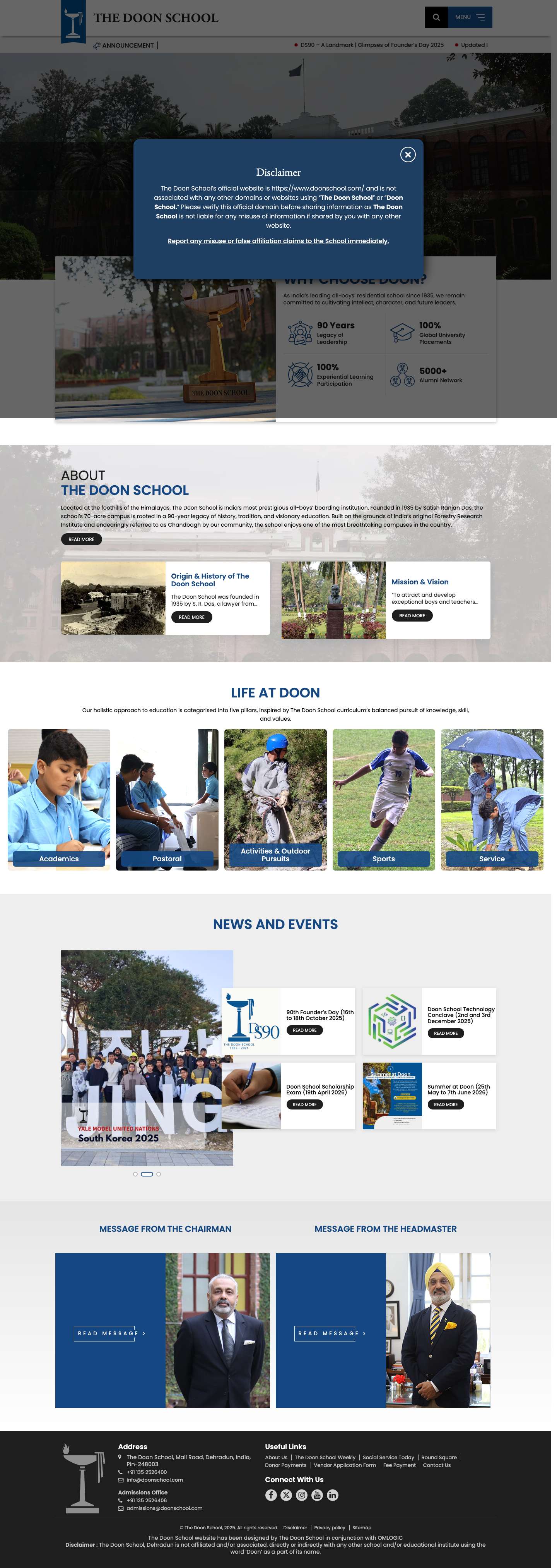 The Doon School | Excelling with Legacy, Leading with Purpose - Full Screenshot