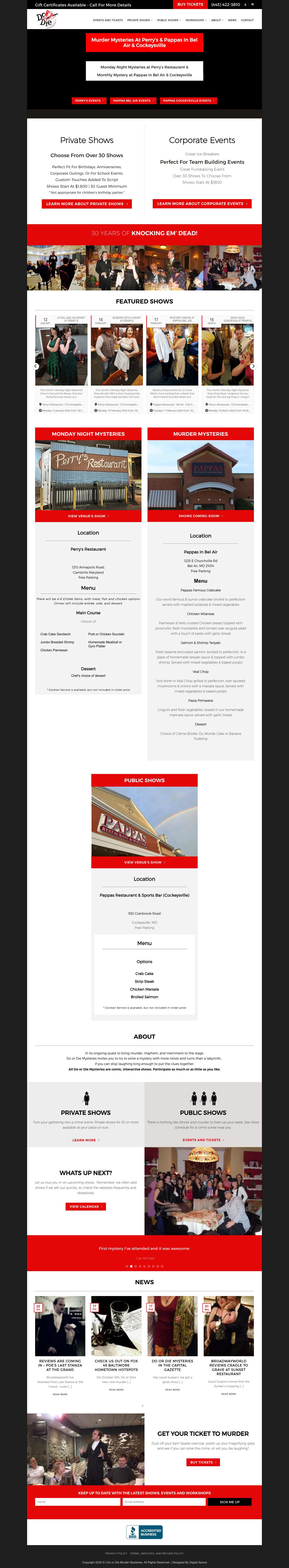 Do or Die Mystery - Baltimore Murder Mystery Dinner Theater - Full Screenshot