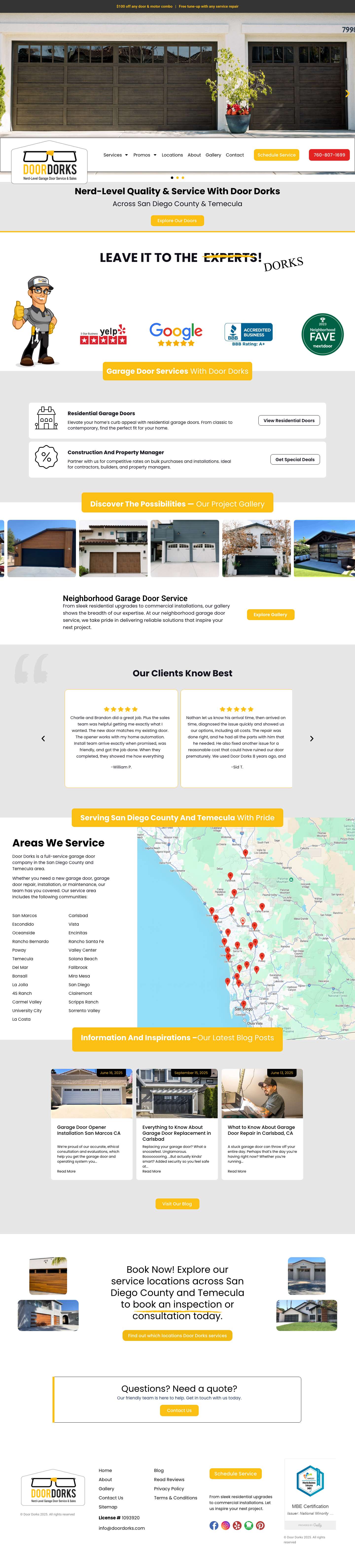 Trusted Neighborhood Garage Door Service | Door Dorks4-Slide Hero Slider - Full Screenshot