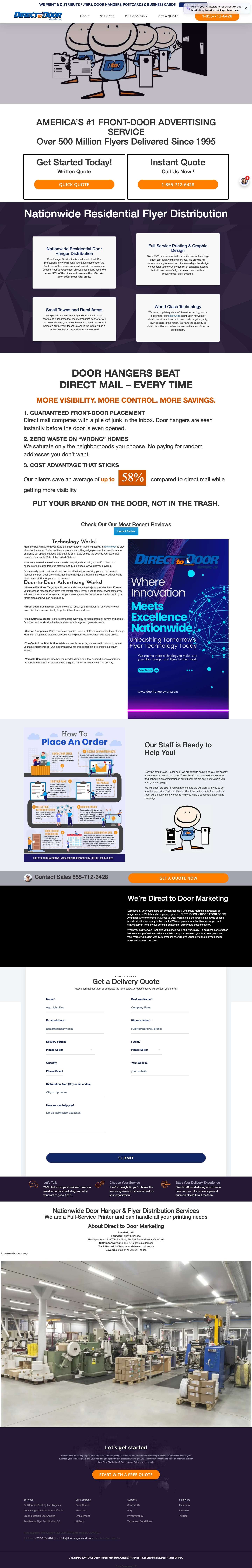 Nationwide Flyer and Door Hanger Distribution for Businesses - Full Screenshot
