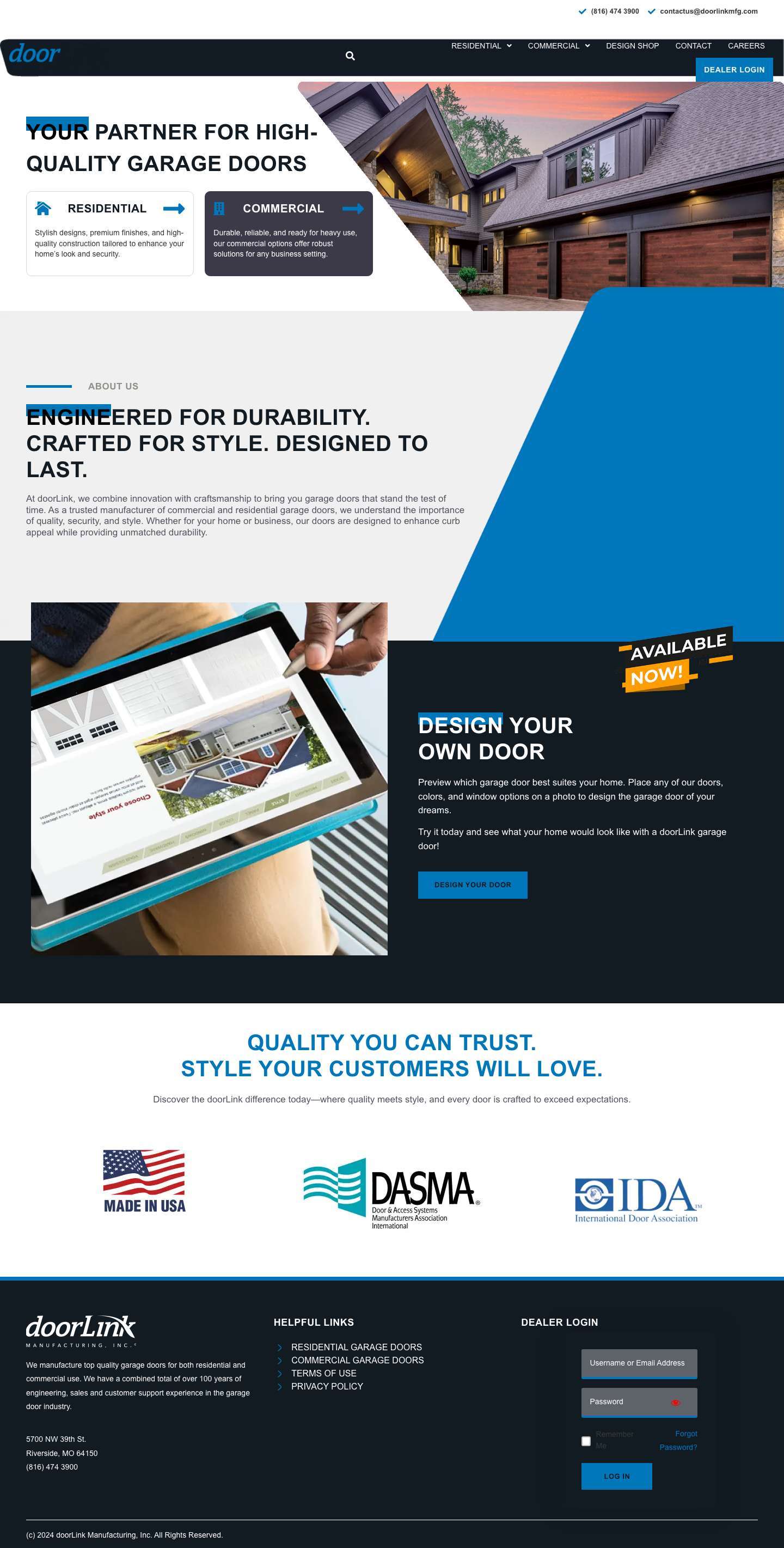 doorLink Manufacturing - Full Screenshot