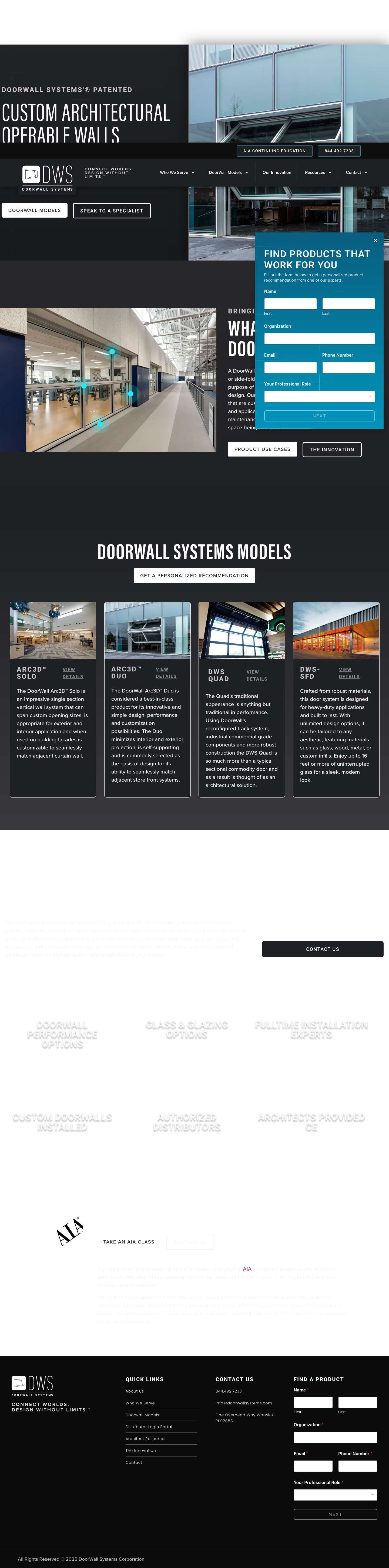 DoorWall Systems | Custom Architectural Operable Walls - Full Screenshot