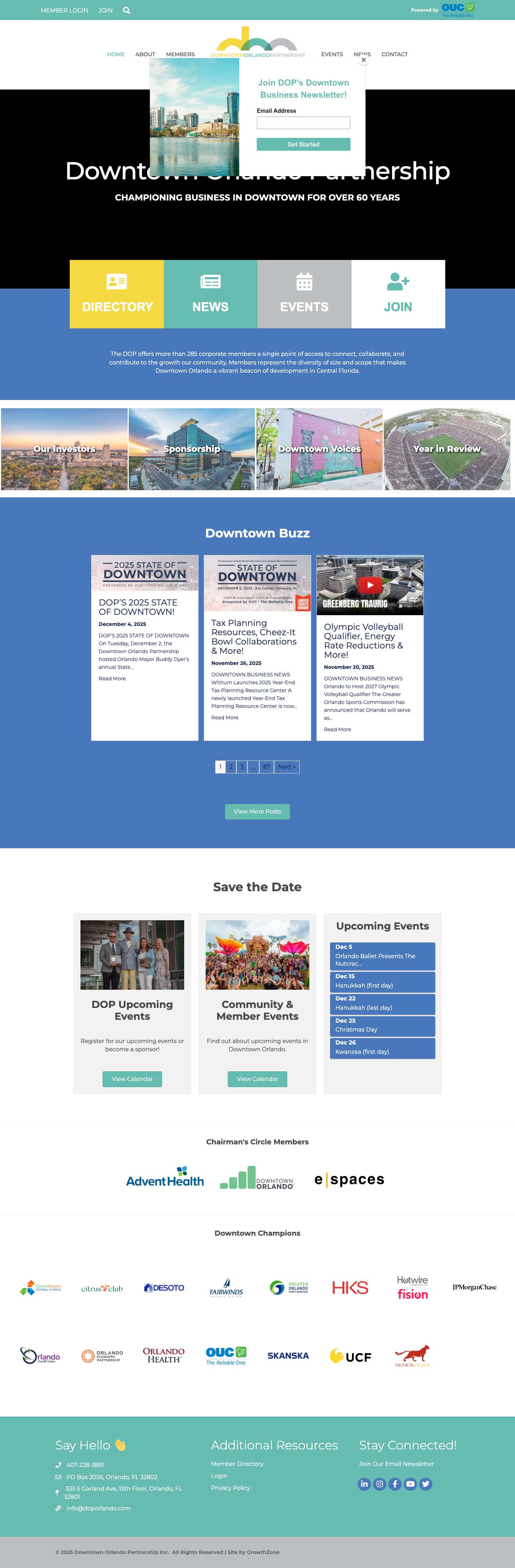Home - Downtown Orlando Partnership Inc - Full Screenshot