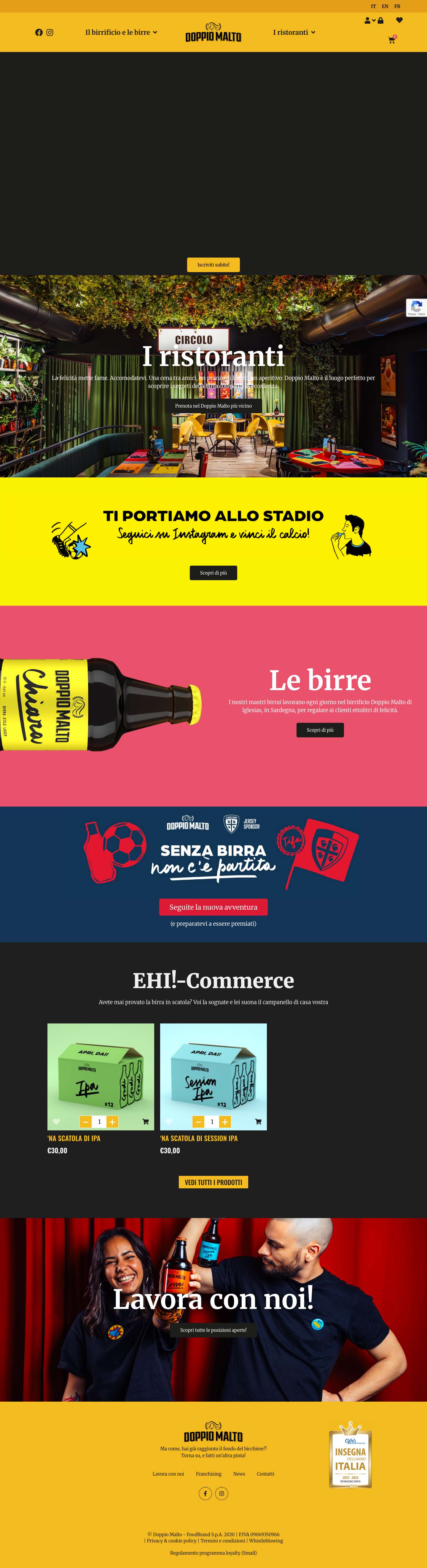 Doppio Malto | Facciamo birra, facciamo cucina, vi facciamo felici - Full Screenshot