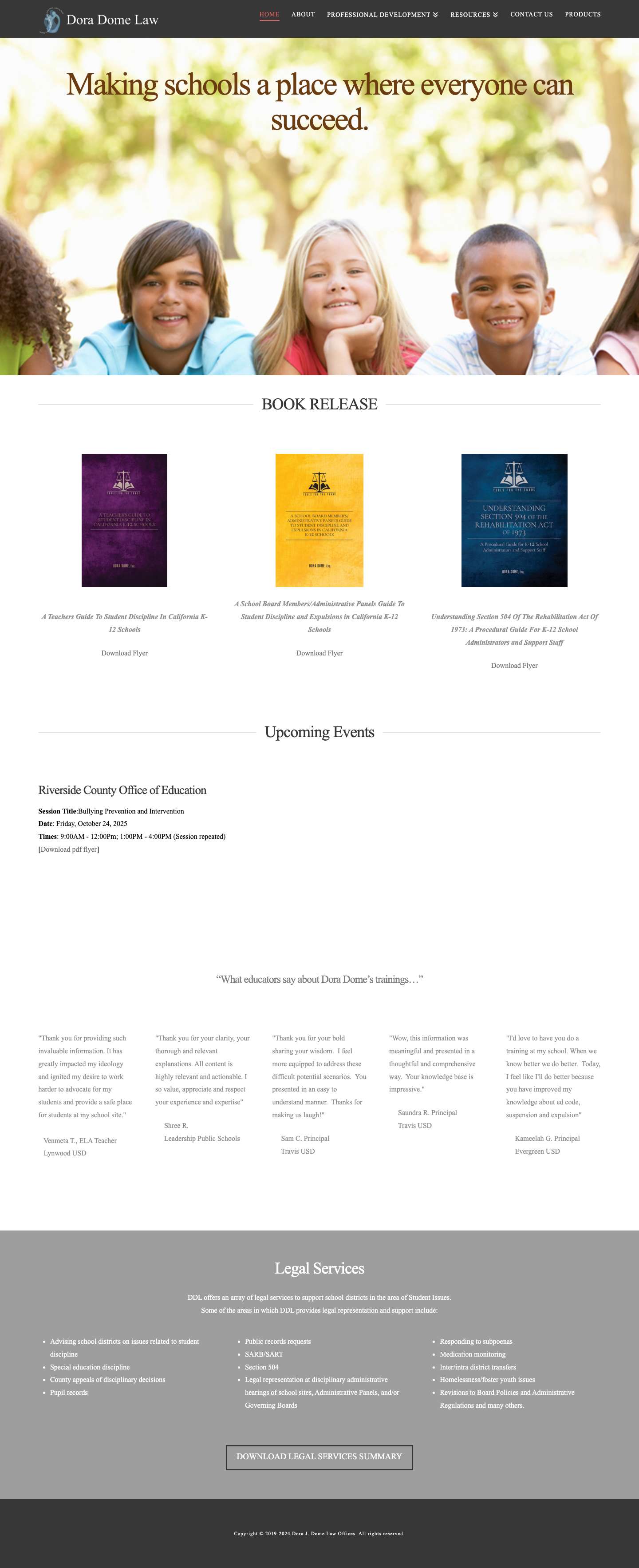 Dora Dome Law | Achieving Equity - Full Screenshot