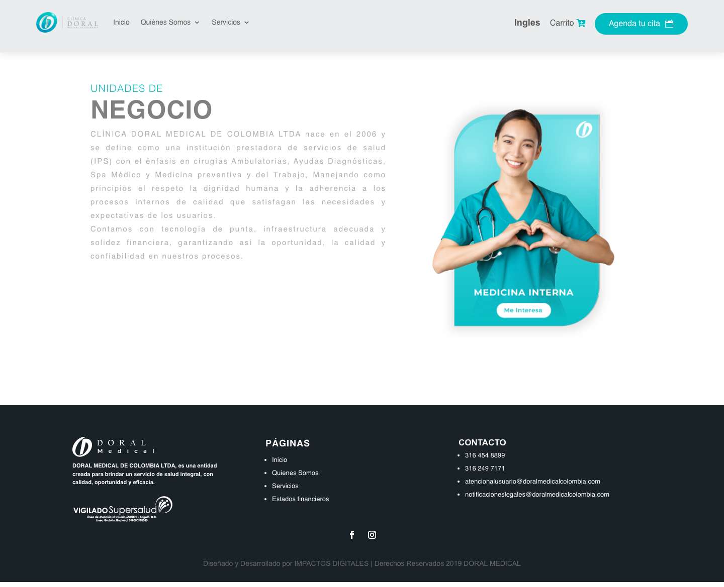 Doral Medical | Colombia - Full Screenshot