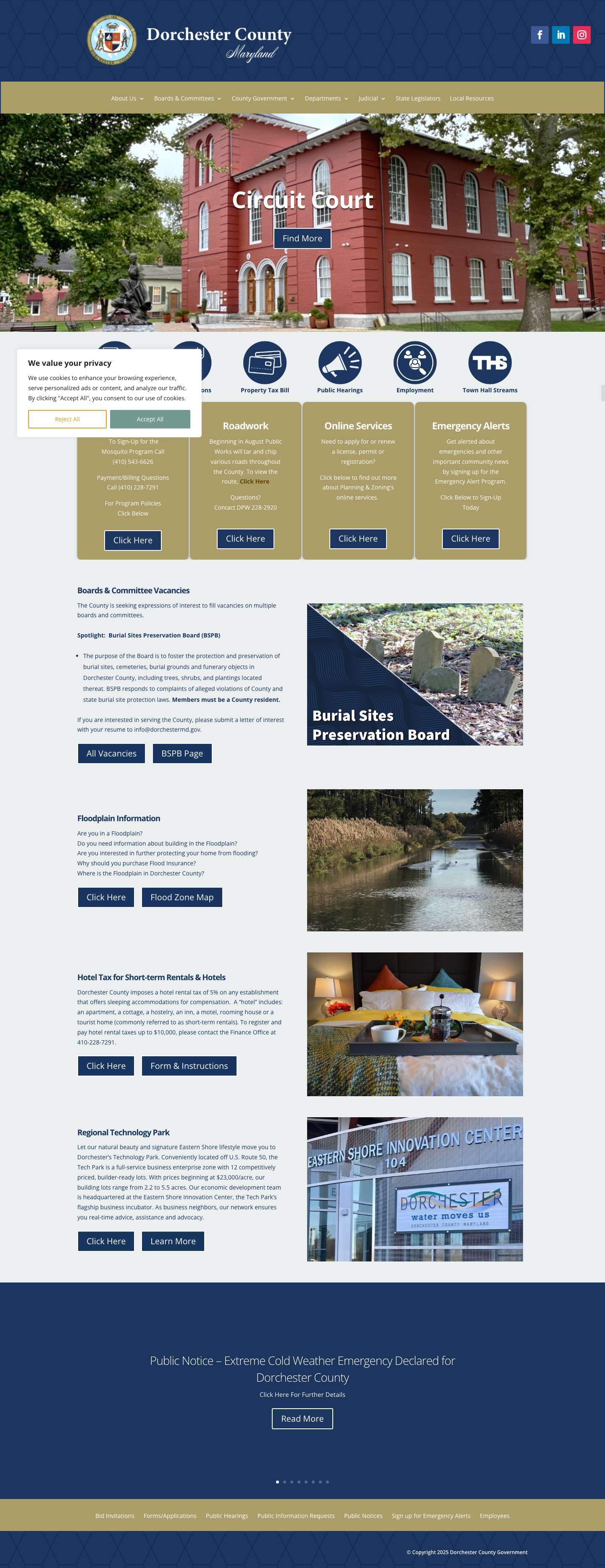 Dorchester Maryland County Government - Full Screenshot