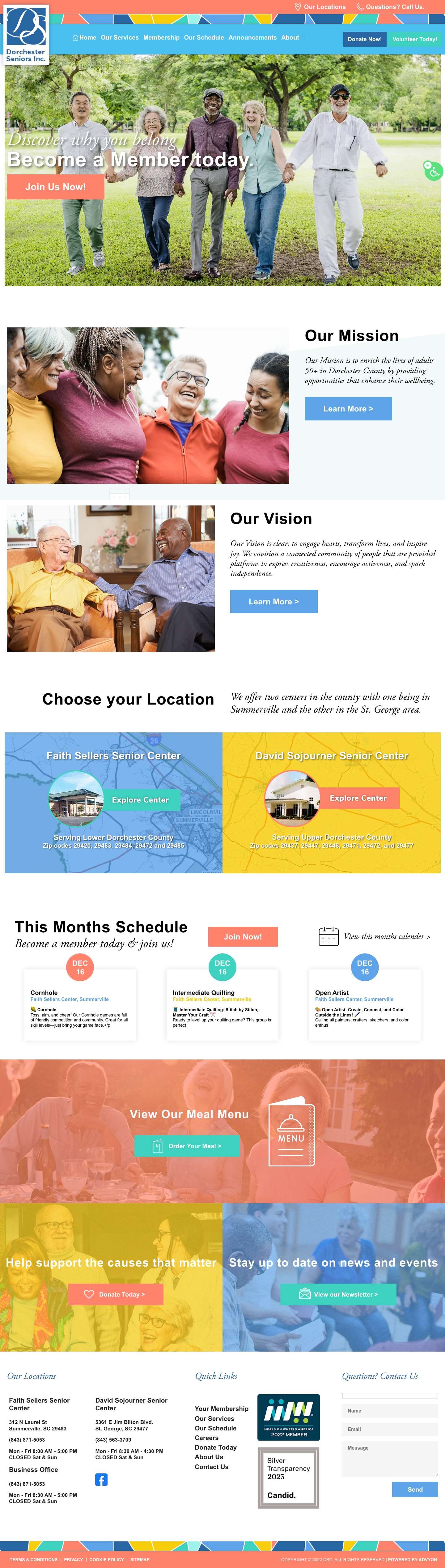 Dorchester Seniors – Discover why you belong. - Full Screenshot