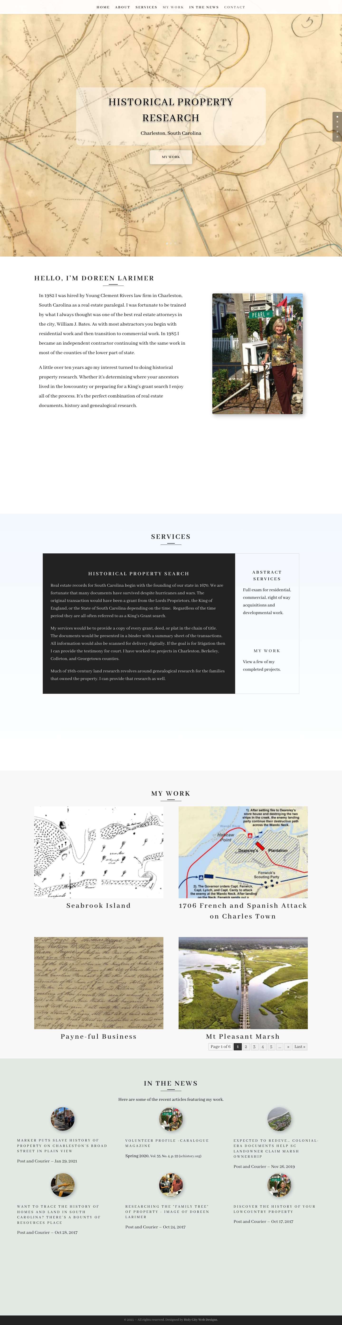 Doreen Larimer | Historical Property Research - Full Screenshot