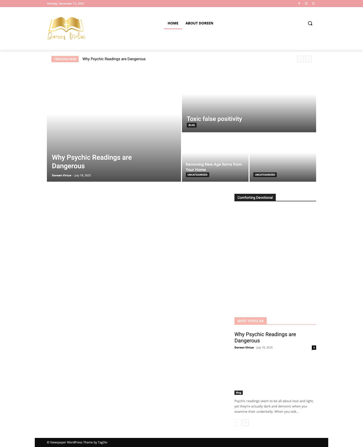 Home - Doreen Virtue - Full Screenshot