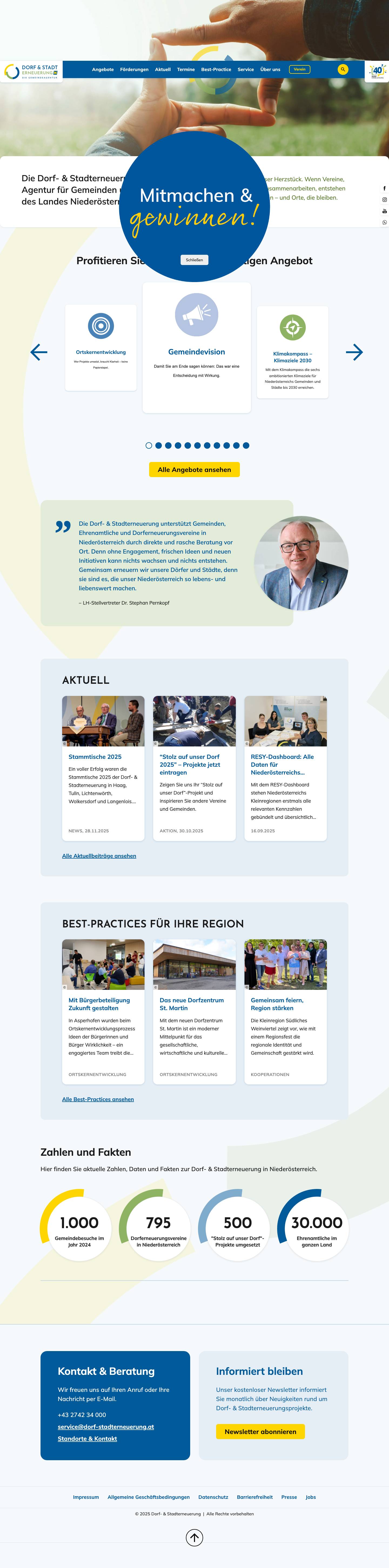 Startseite - Dorf und Stadterneuerung - Full Screenshot