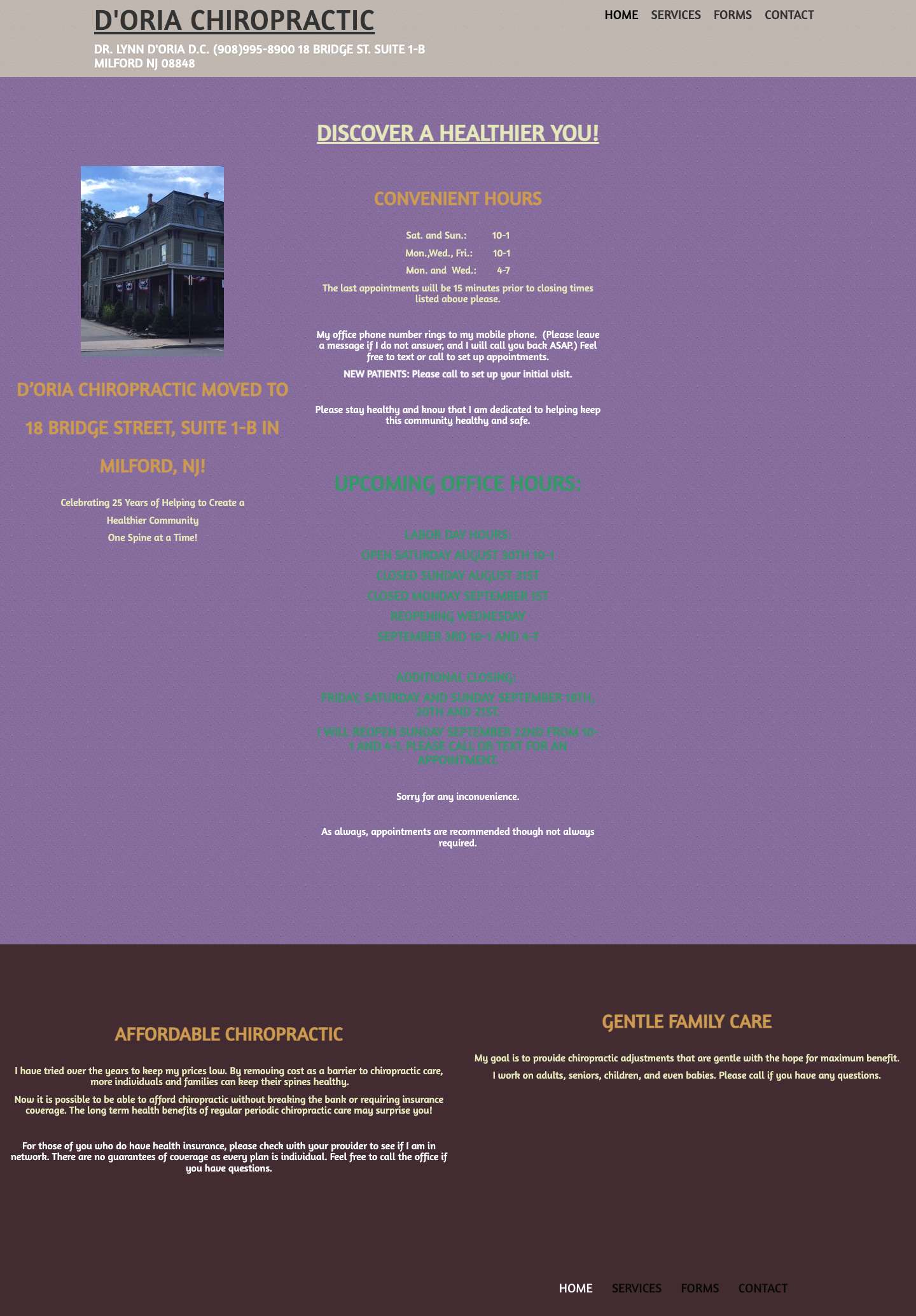 Home | D'ORIA CHIROPRACTIC - Full Screenshot