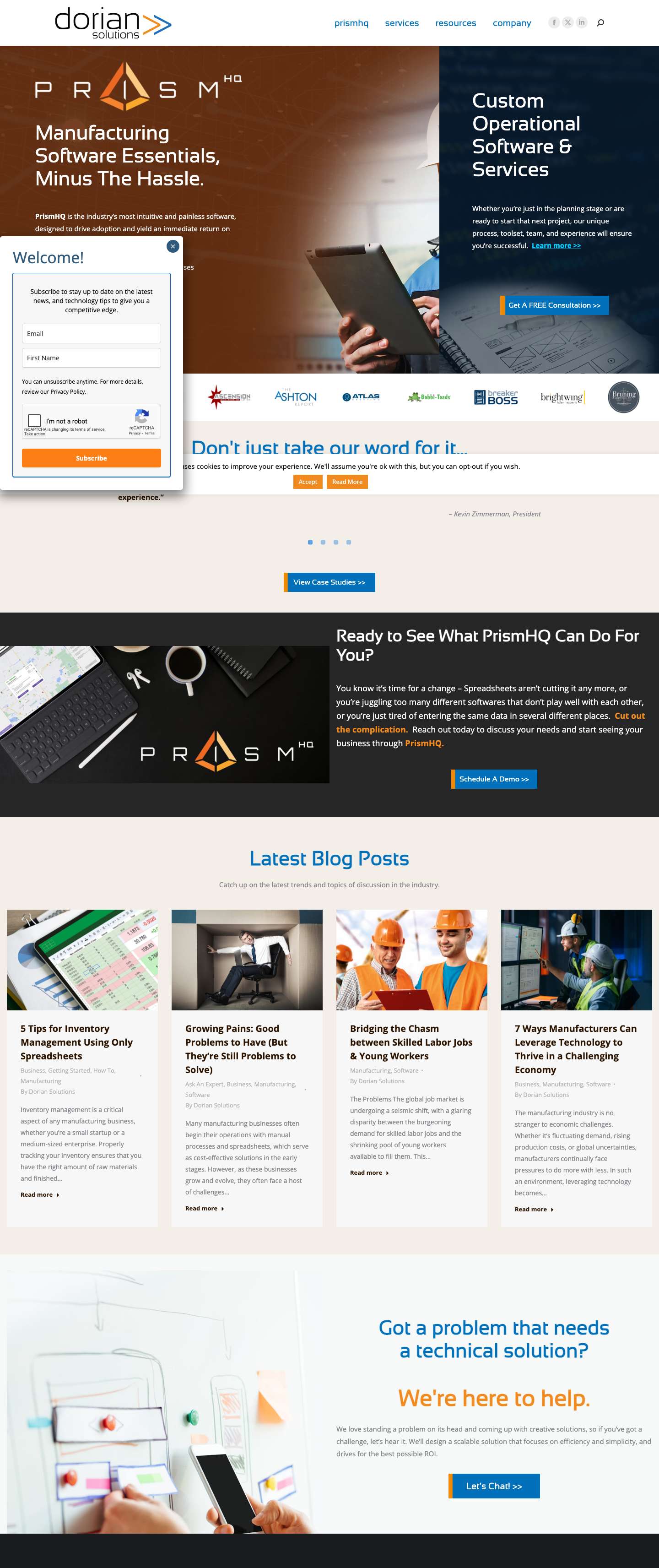 Dorian Solutions | Custom Software, Systems Integrations, & Consultation - Full Screenshot