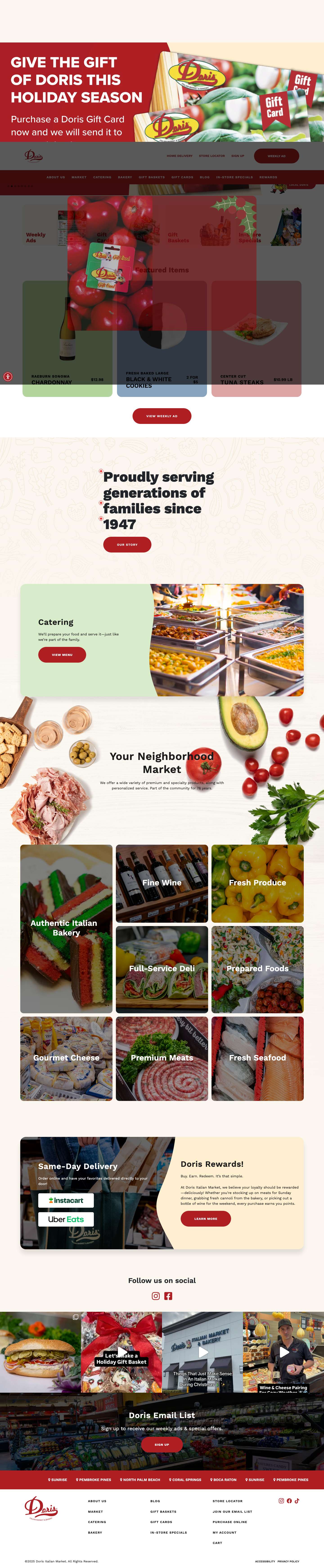 Doris Italian Market & Bakery - Full Screenshot