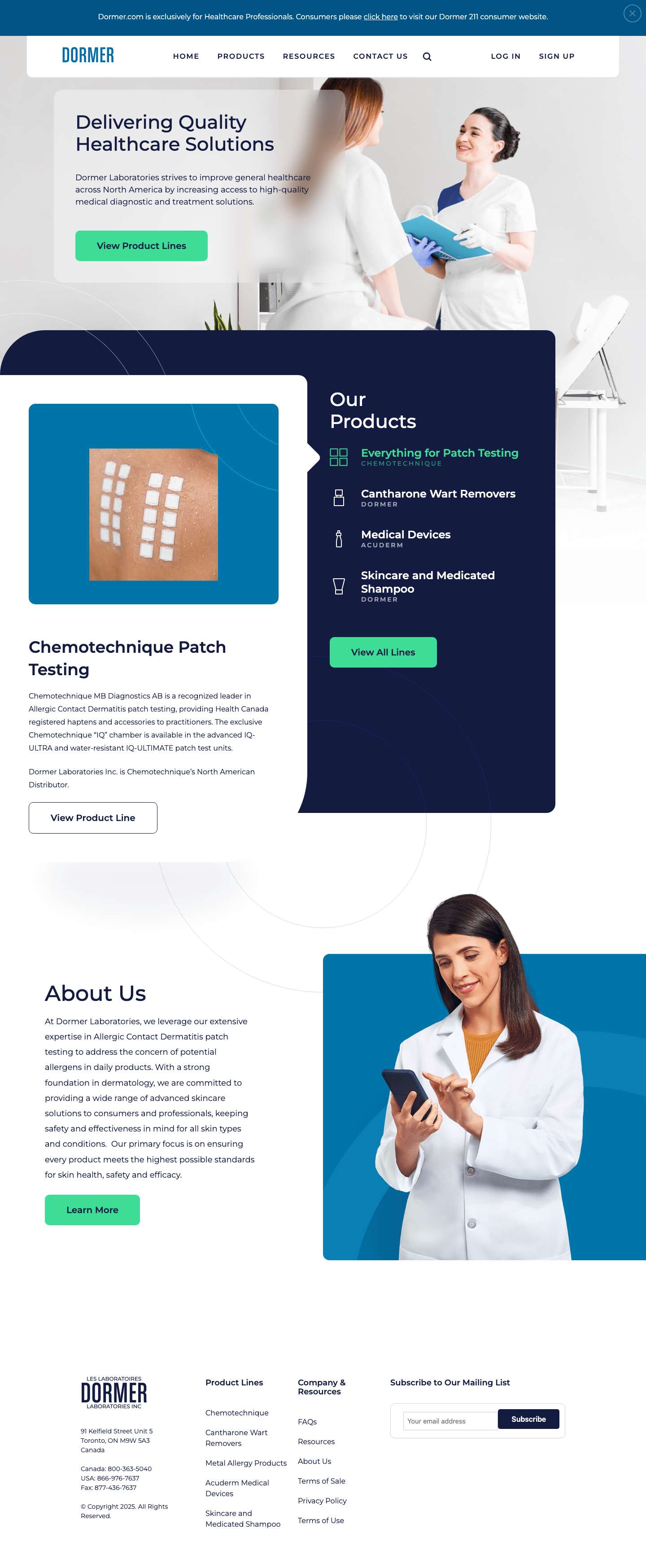 Home - Dormer Laboratories Inc - Full Screenshot