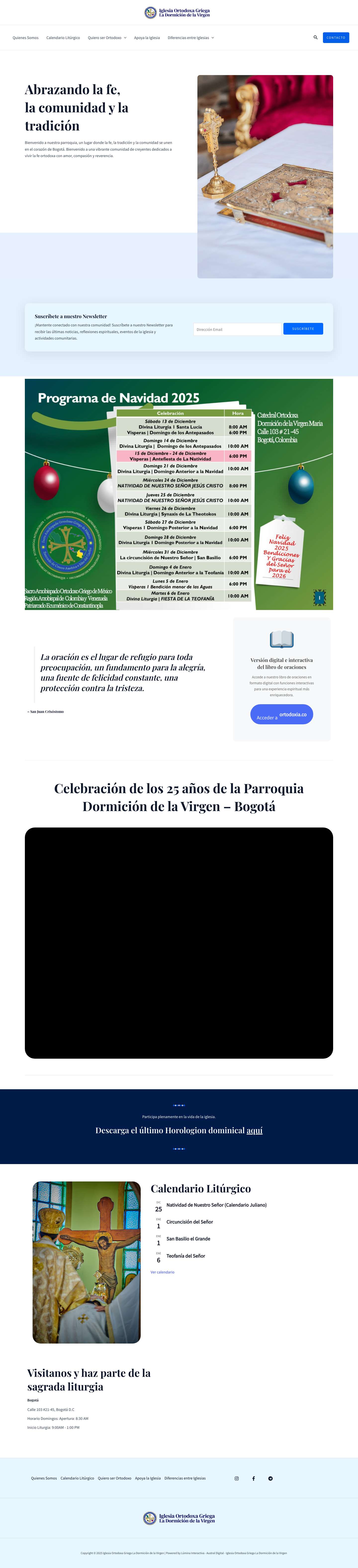 Home - Iglesia Ortodoxa Griega La Dormición de la Virgen - Full Screenshot