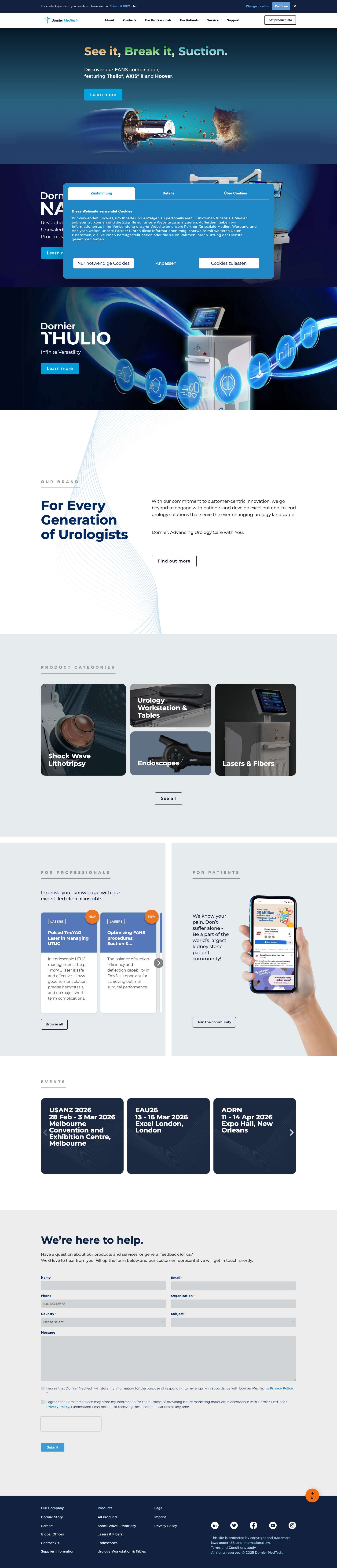 Dornier MedTech - A Leading Urological Medical Device Company - Full Screenshot