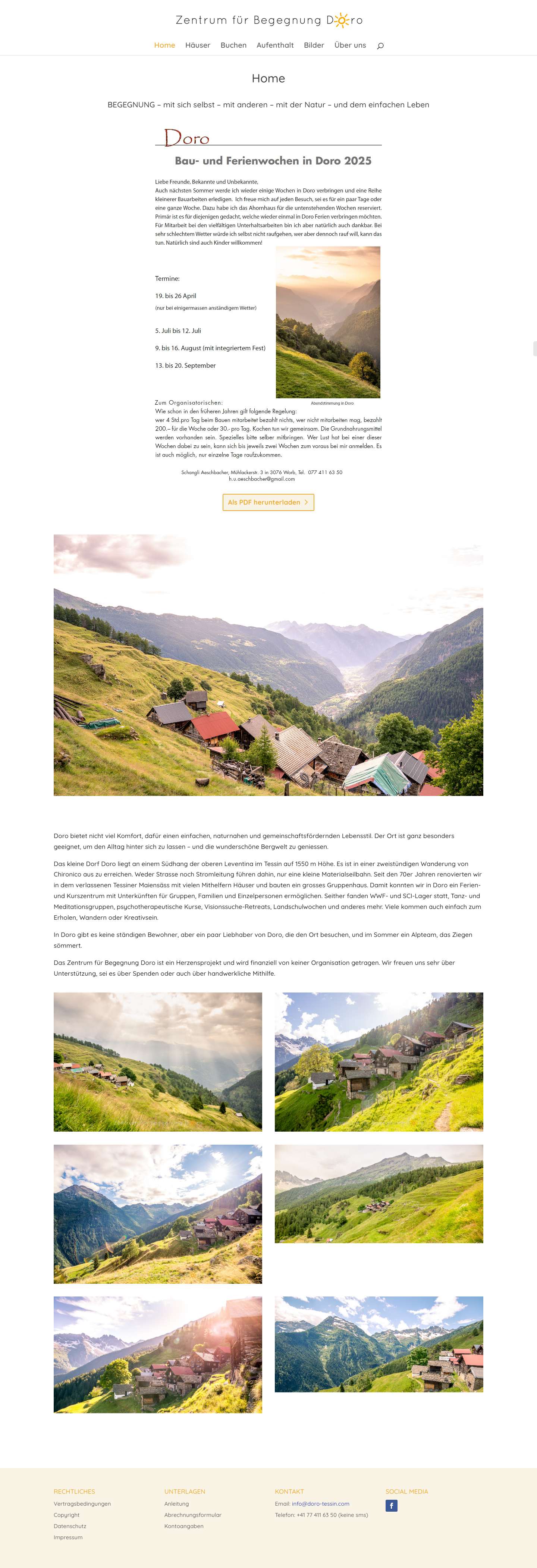 Zentrum für Begegnung Doro | Doro Tessin - Full Screenshot