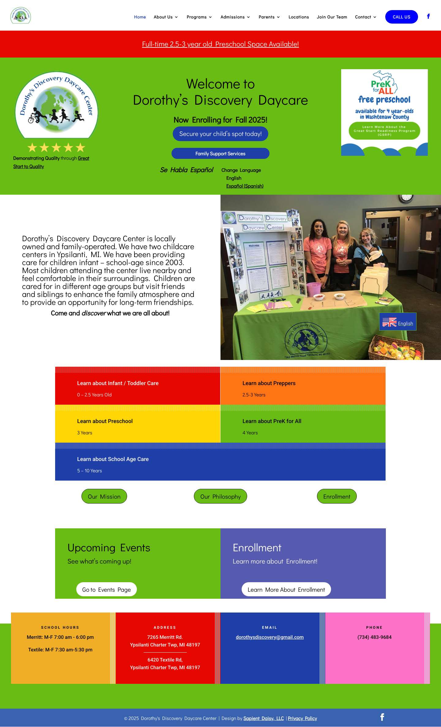 Dorothys Discovery Daycare | Great Start to Quality 5 Star Rated Center! - Full Screenshot