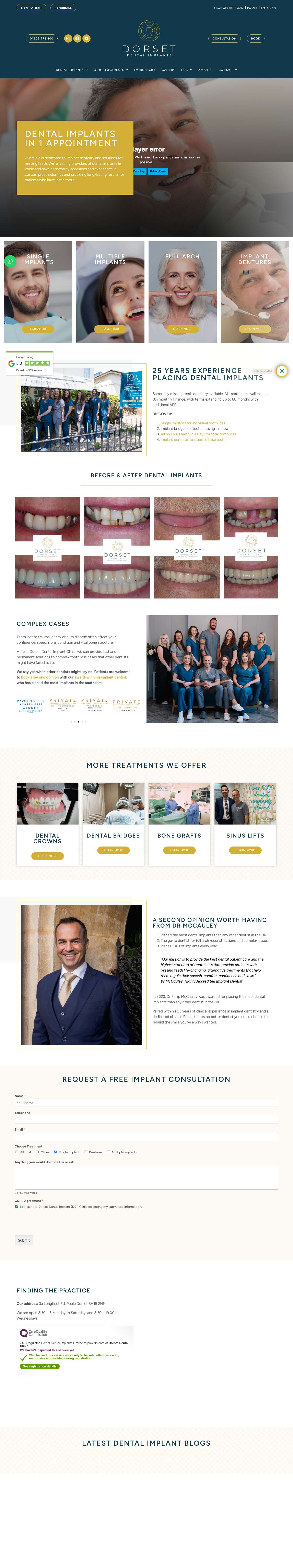 Recommended Dental Implants | Fix Missing Teeth | Dorset - Full Screenshot
