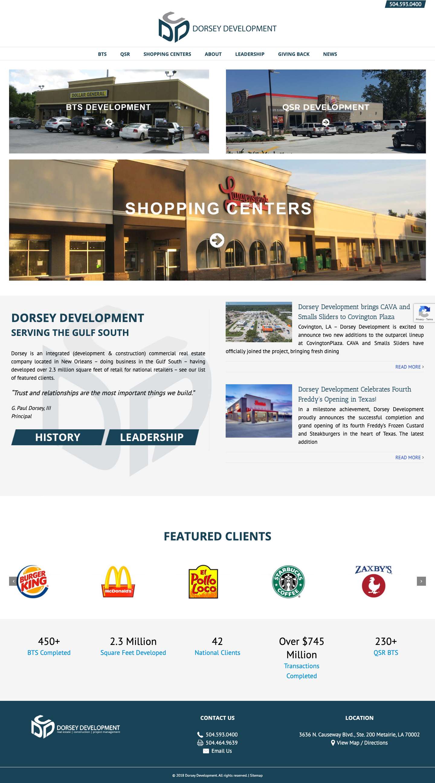 Dorsey Development Group - Commercial Real Estate & Development - Full Screenshot