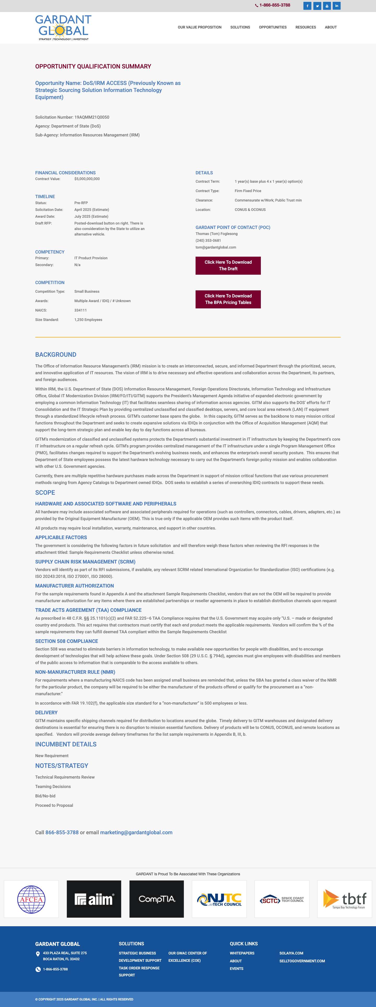 Homepage - DoS/IRM ACCESS (Previously Known as Strategic Sourcing Solution Information Technology Equipment) - Full Screenshot