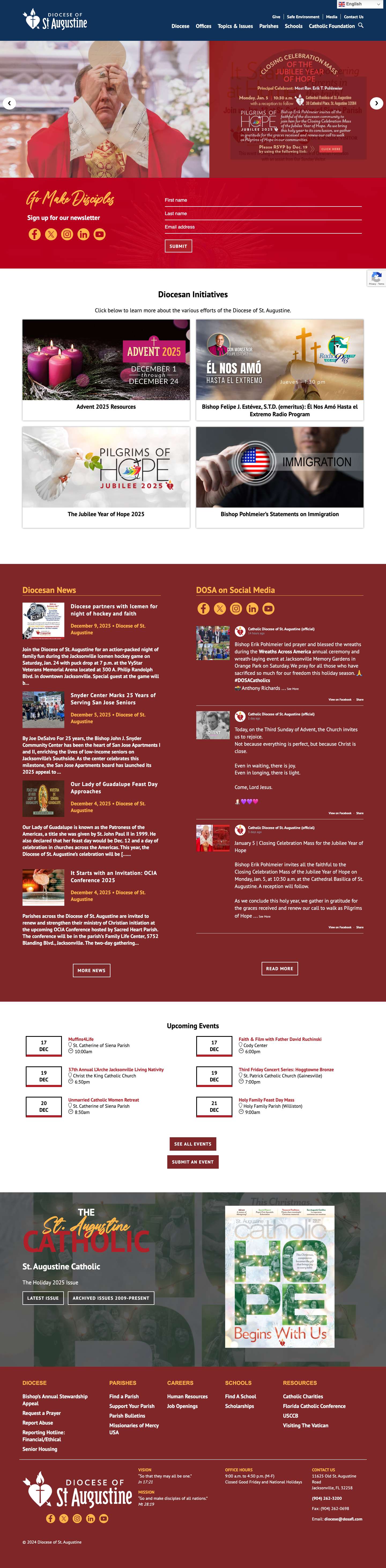 Home - Diocese of St. AugustineComments Box SVG icons - Full Screenshot