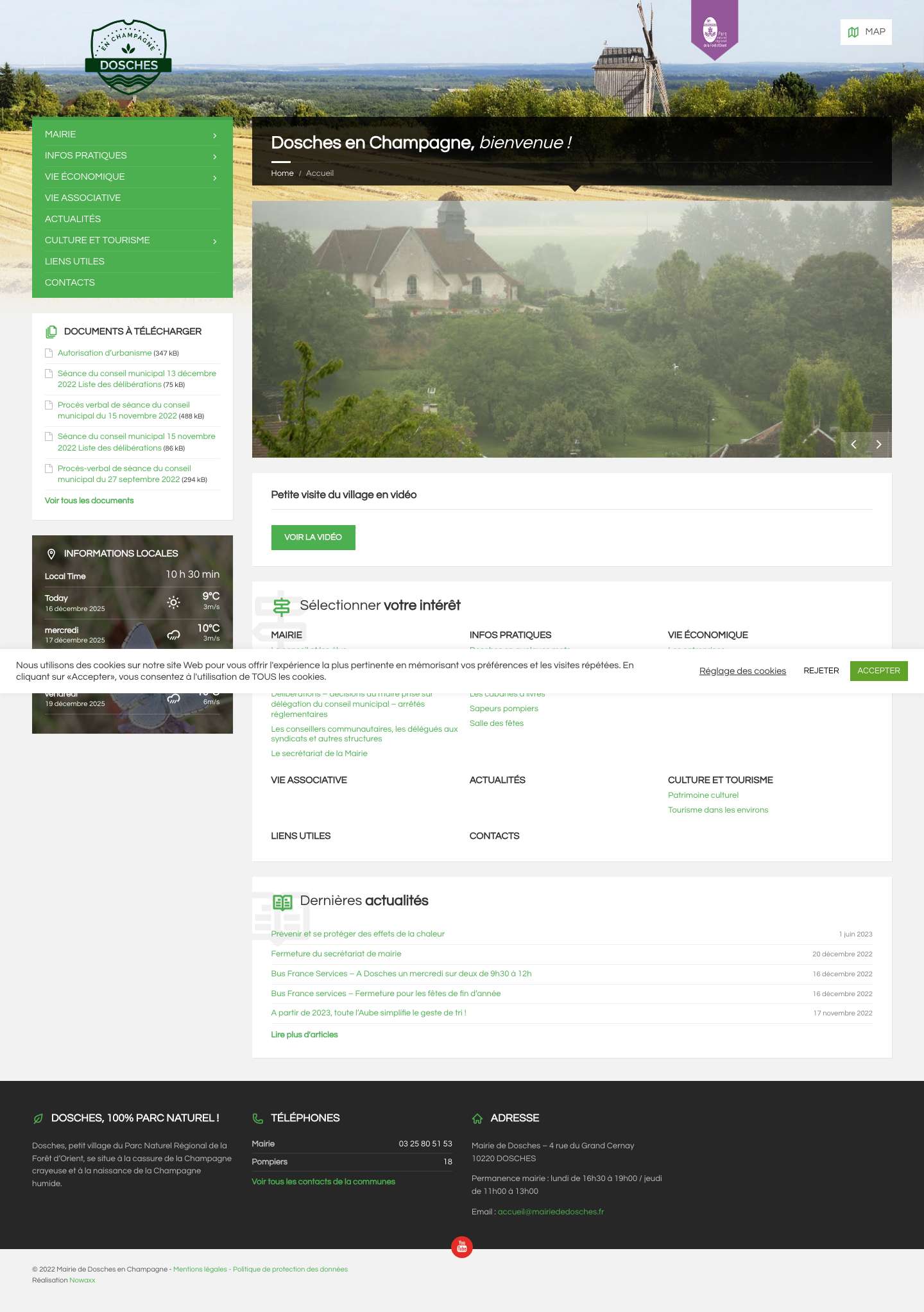 Mairie de Dosches en champagne, moulin de Dosches, aube 10, Géraudot - Full Screenshot