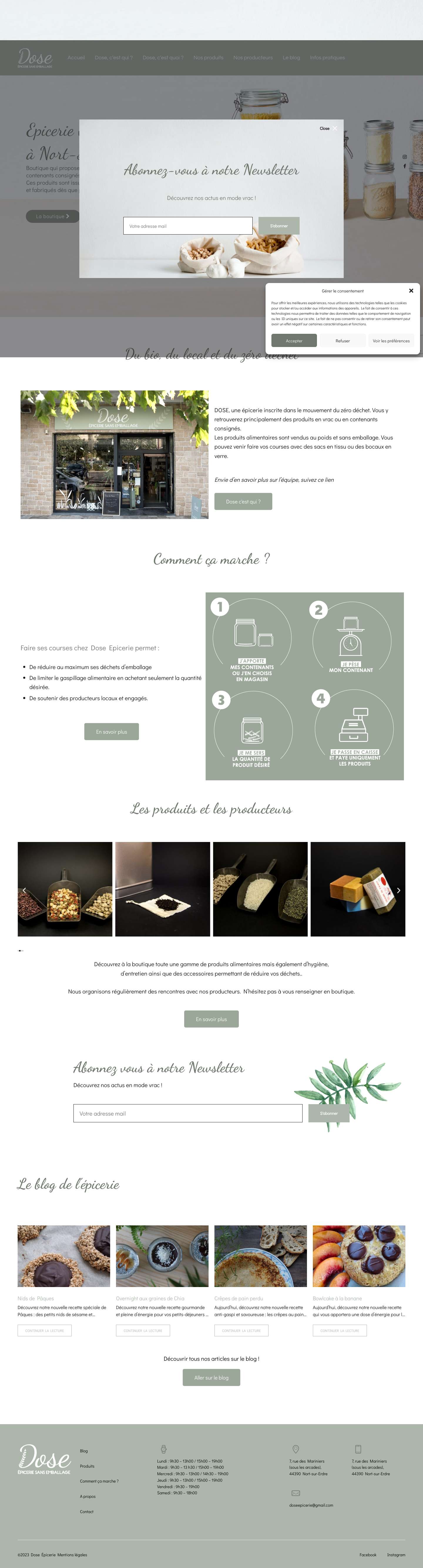 Dose Épicerie Boutique Vrac & zéro déchet à Nort-sur-Erdre - Full Screenshot