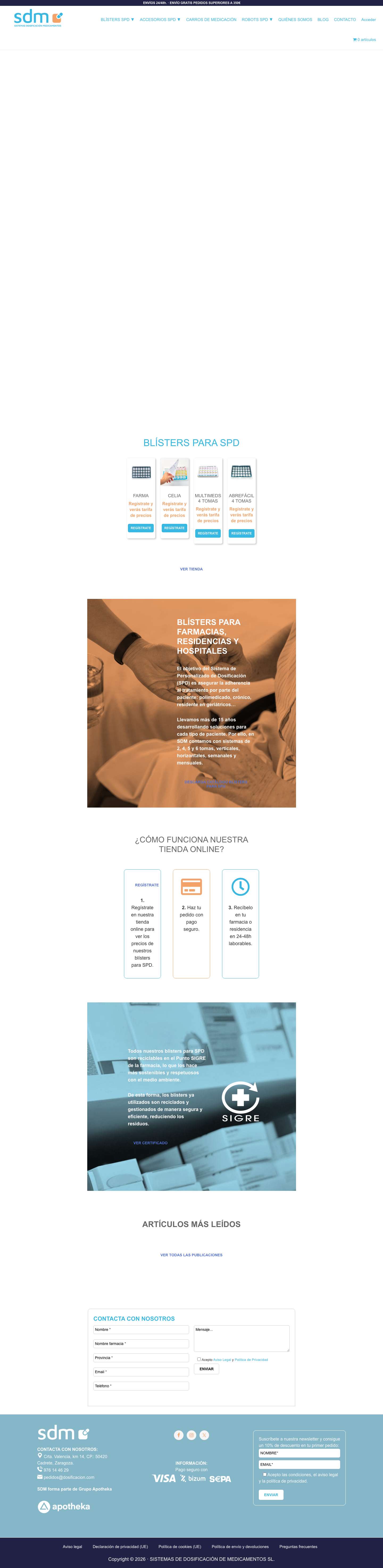 Sistemas de Dosificación de Medicamentos | SDMFacebook - Full Screenshot