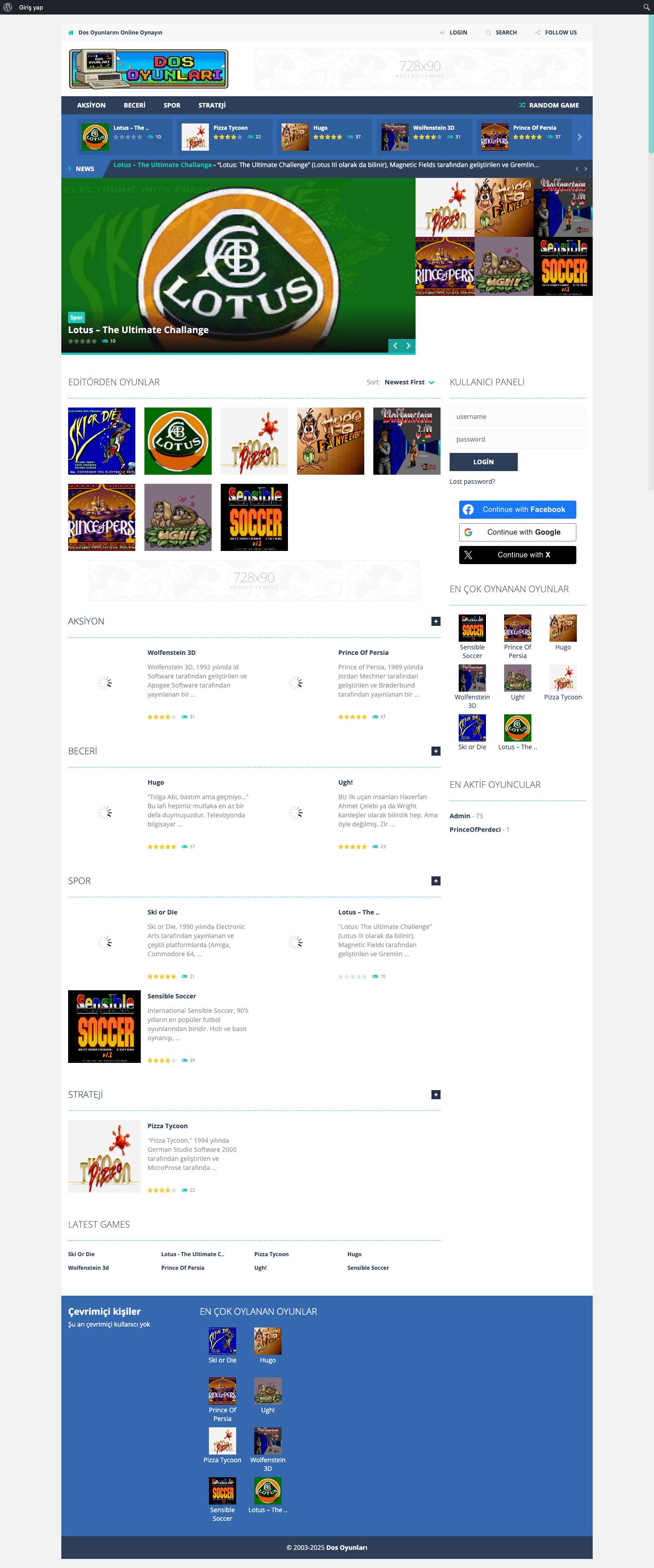 Dos Oyunları – Dos Oyunlarını Online Oynayın - Full Screenshot