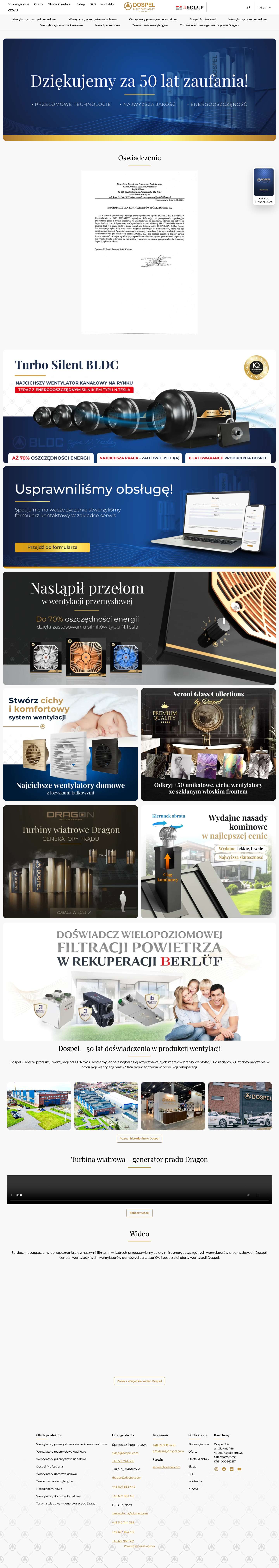 Dospel - Lider wentylacji - Full Screenshot