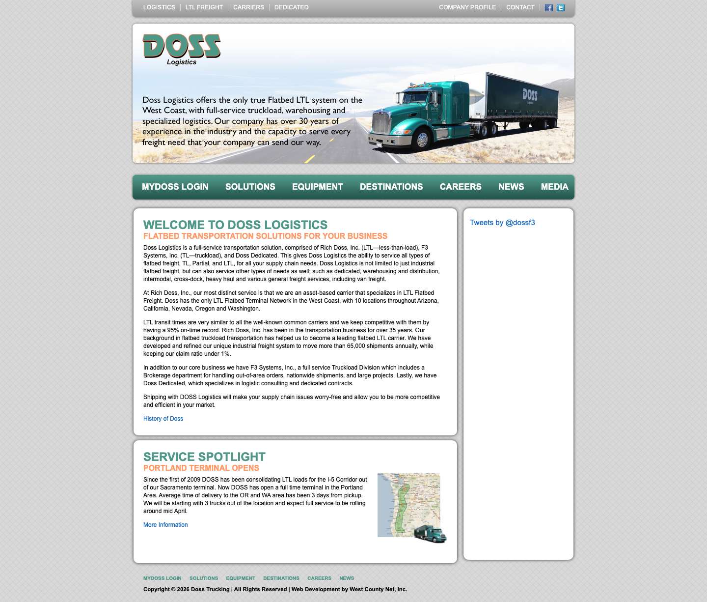 LTL Flatbed Trucking | LTL Shipping | DOSS Logistics - Full Screenshot