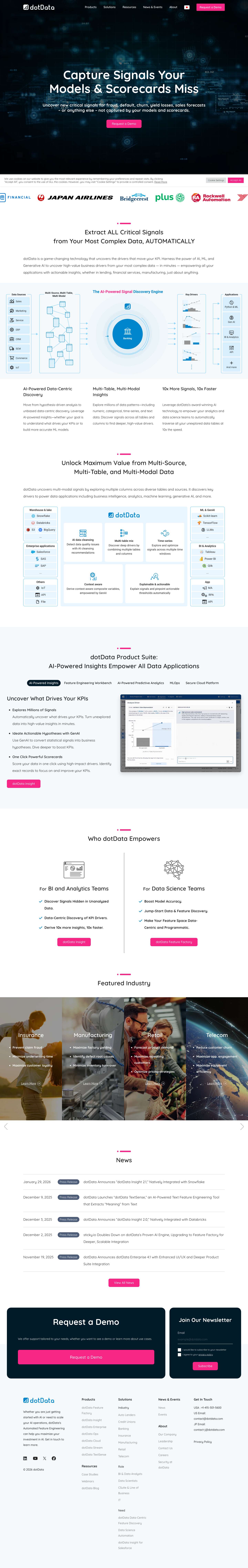 dotData | Capture Signals Your Models & Scorecards Miss - Full Screenshot
