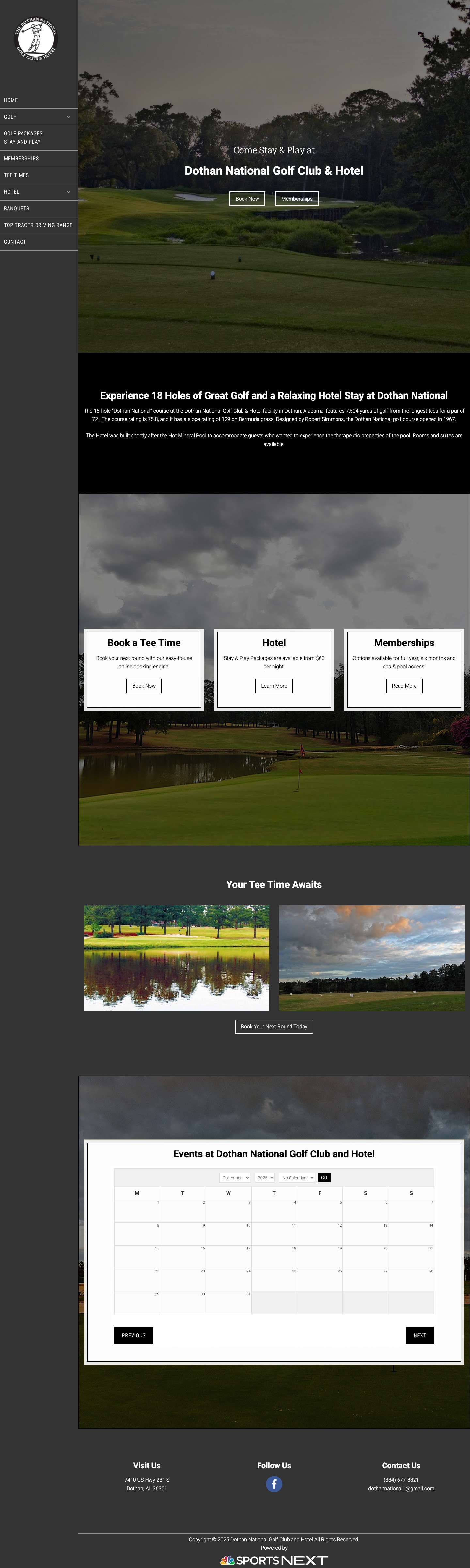 Homepage - Dothan National Golf Club and Hotel - Full Screenshot