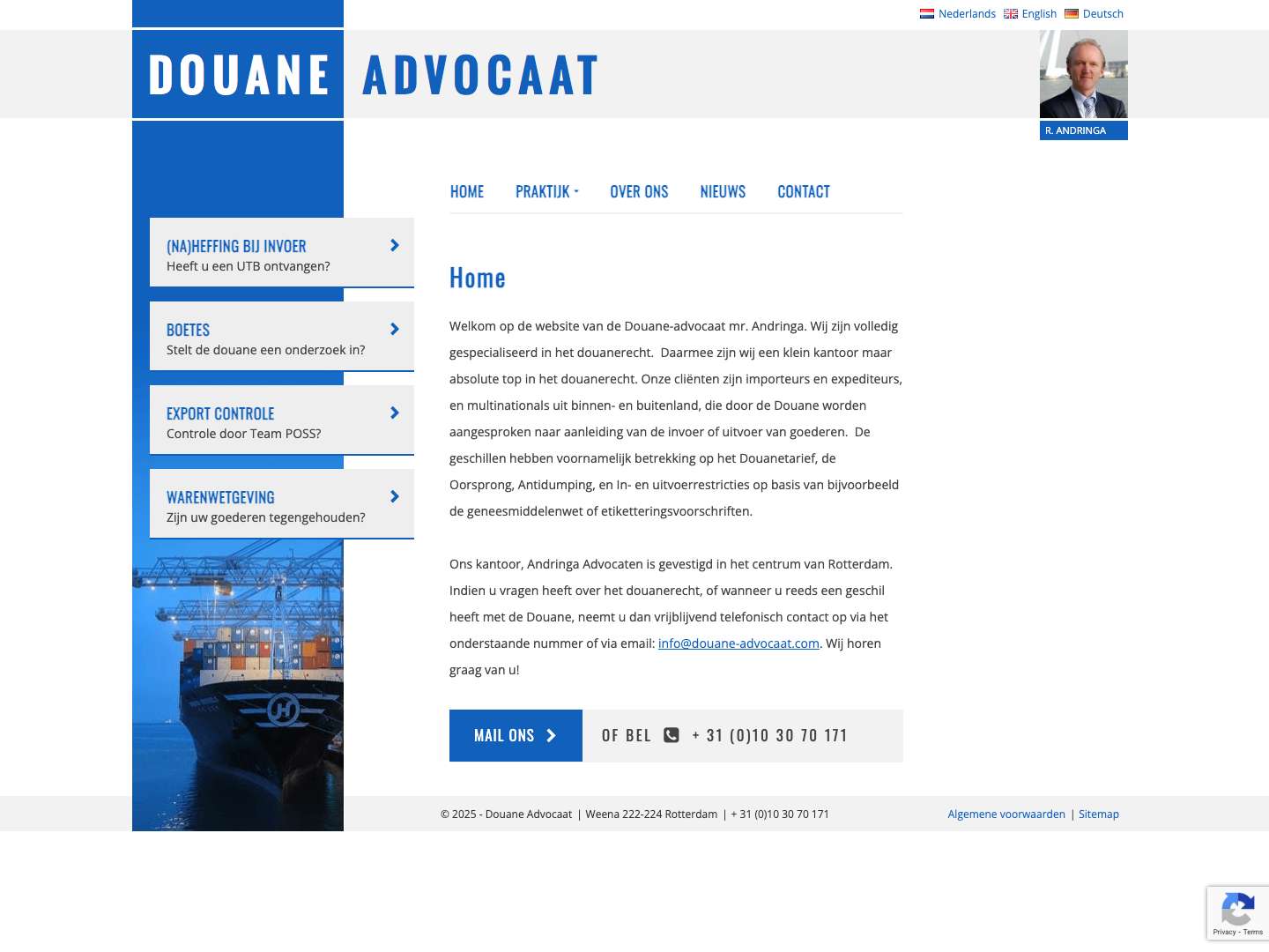 Home - Douane Advocaat - Full Screenshot