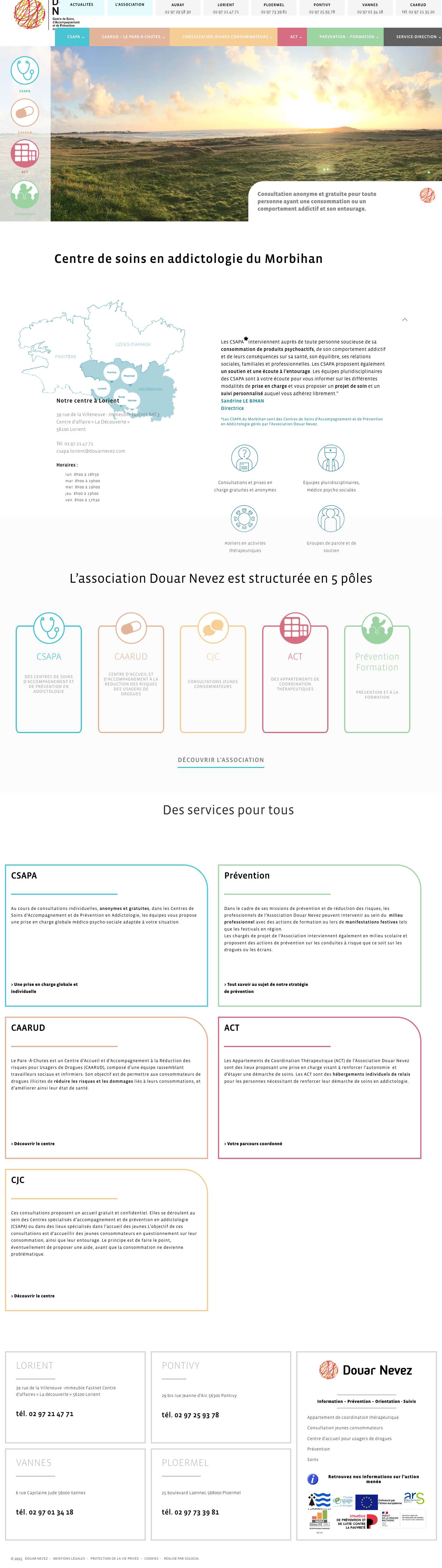 Centre de soins en addictologie du Morbihan : aide et prévention - Full Screenshot