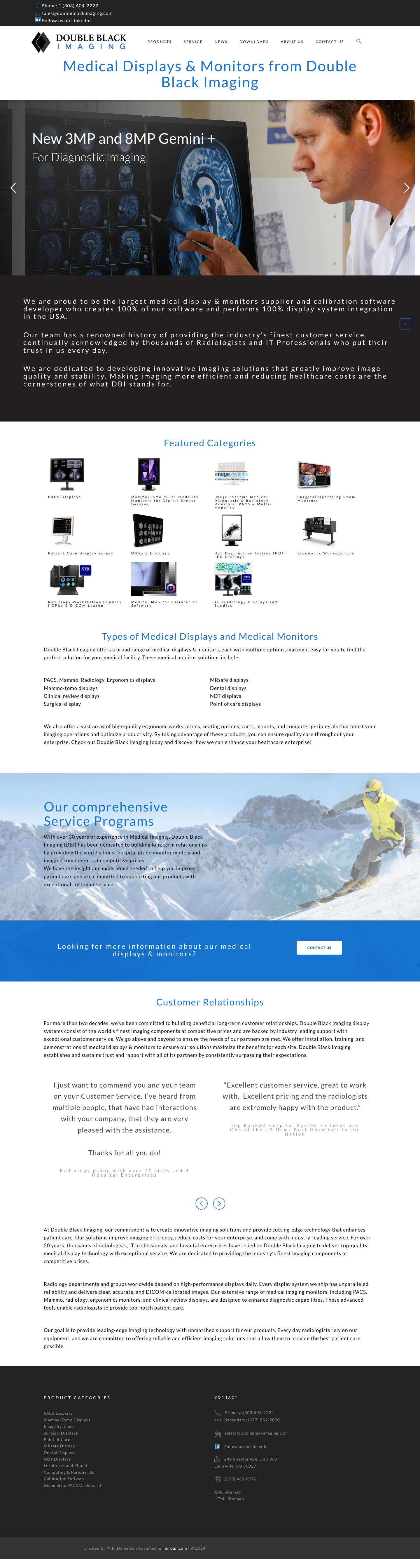 Medical Displays & Monitors - PACS, Mammo, Radiology, Ergonomics - Full Screenshot