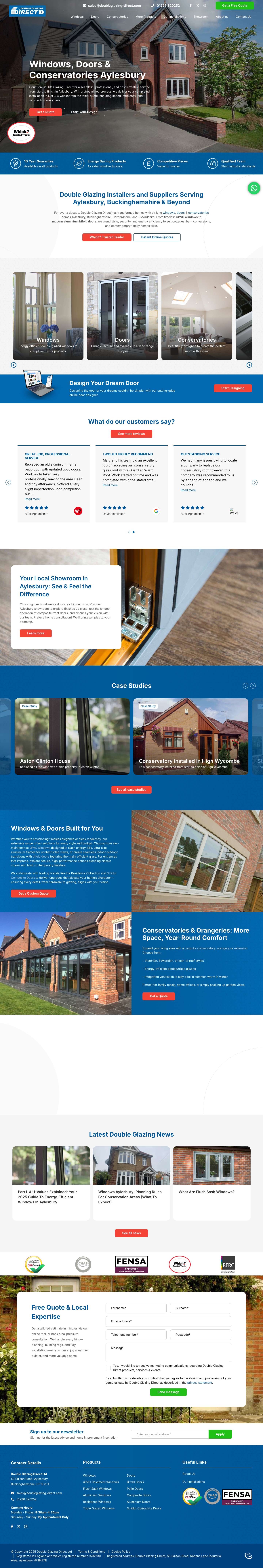 Windows, Doors & Conservatories Aylesbury | Double Glazing Direct - Full Screenshot