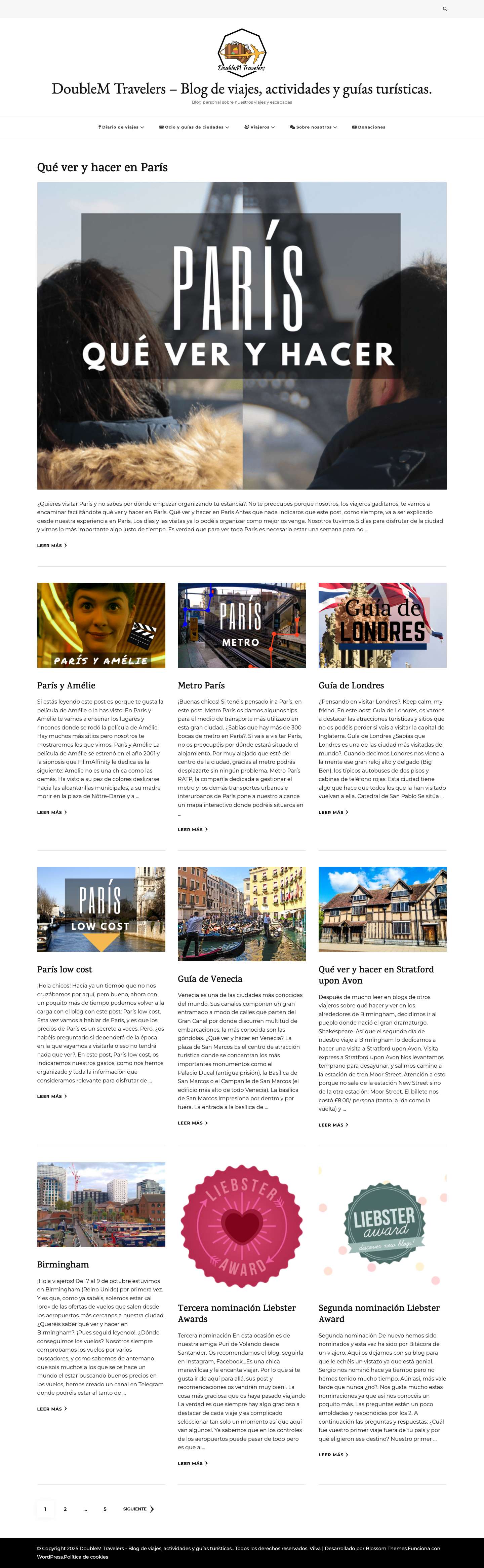 DoubleM Travelers - Blog de viajes, actividades y guías turísticas. - Blog personal sobre nuestros viajes y escapadas - Full Screenshot