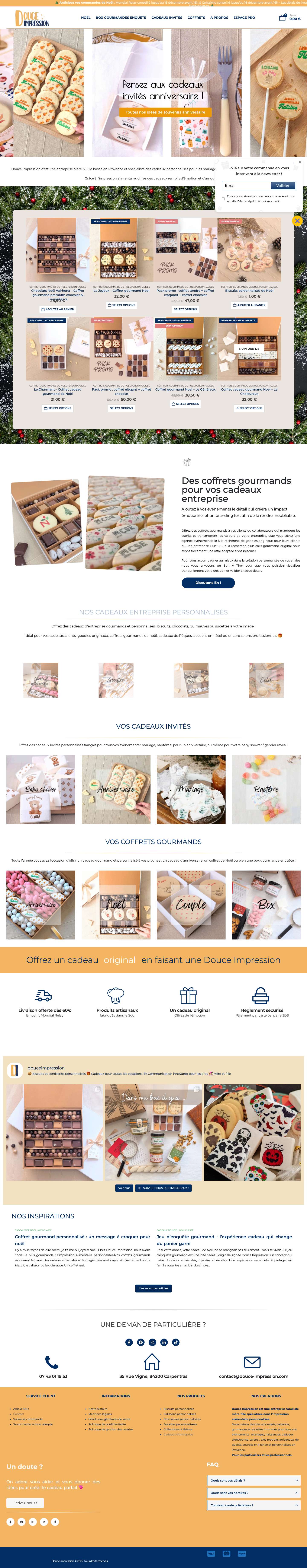 Douce impression : impression alimentaire sur vos confiseries - Full Screenshot