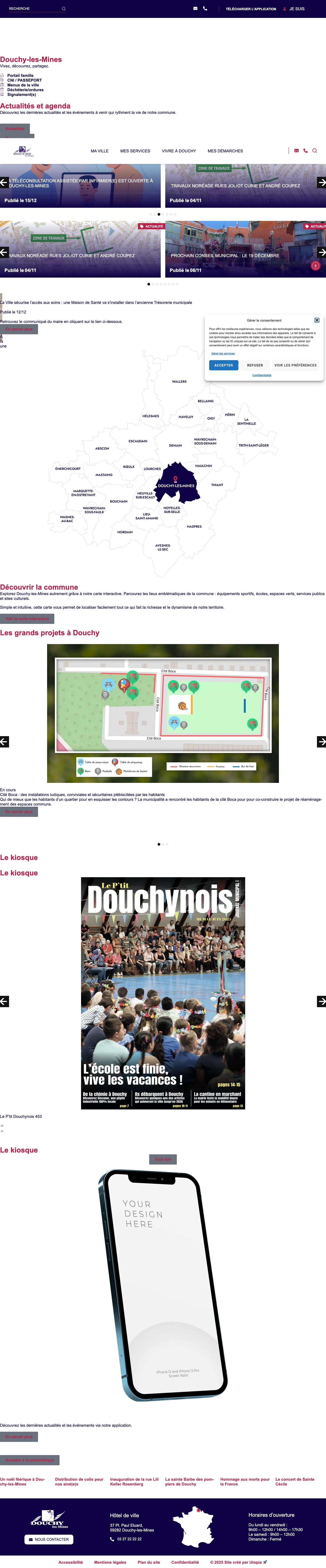 Accueil - Mairie de Douchy-les-Mines - Full Screenshot