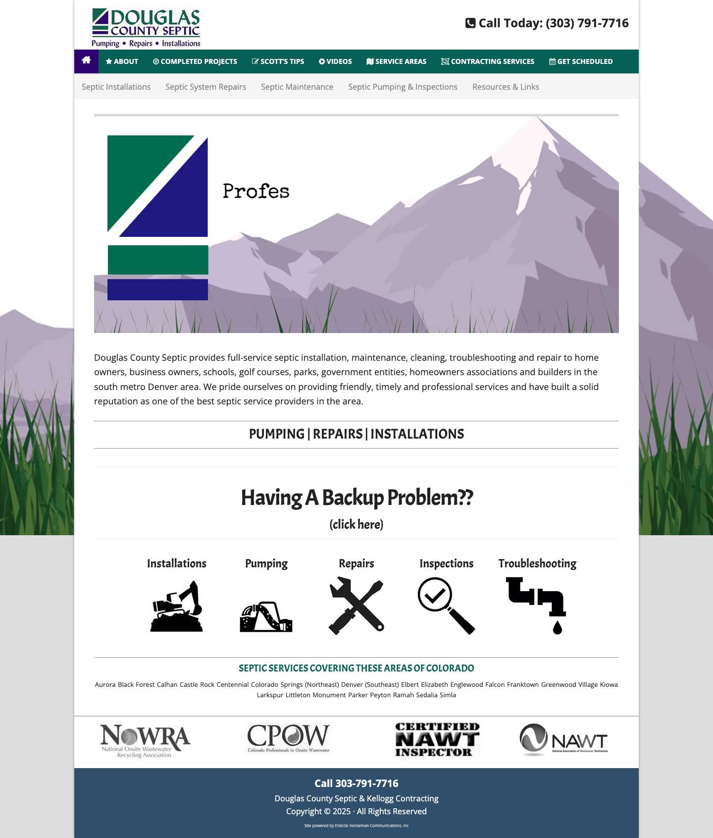 The Colorado Septic Professionals | Call 303-791-7716 - Full Screenshot