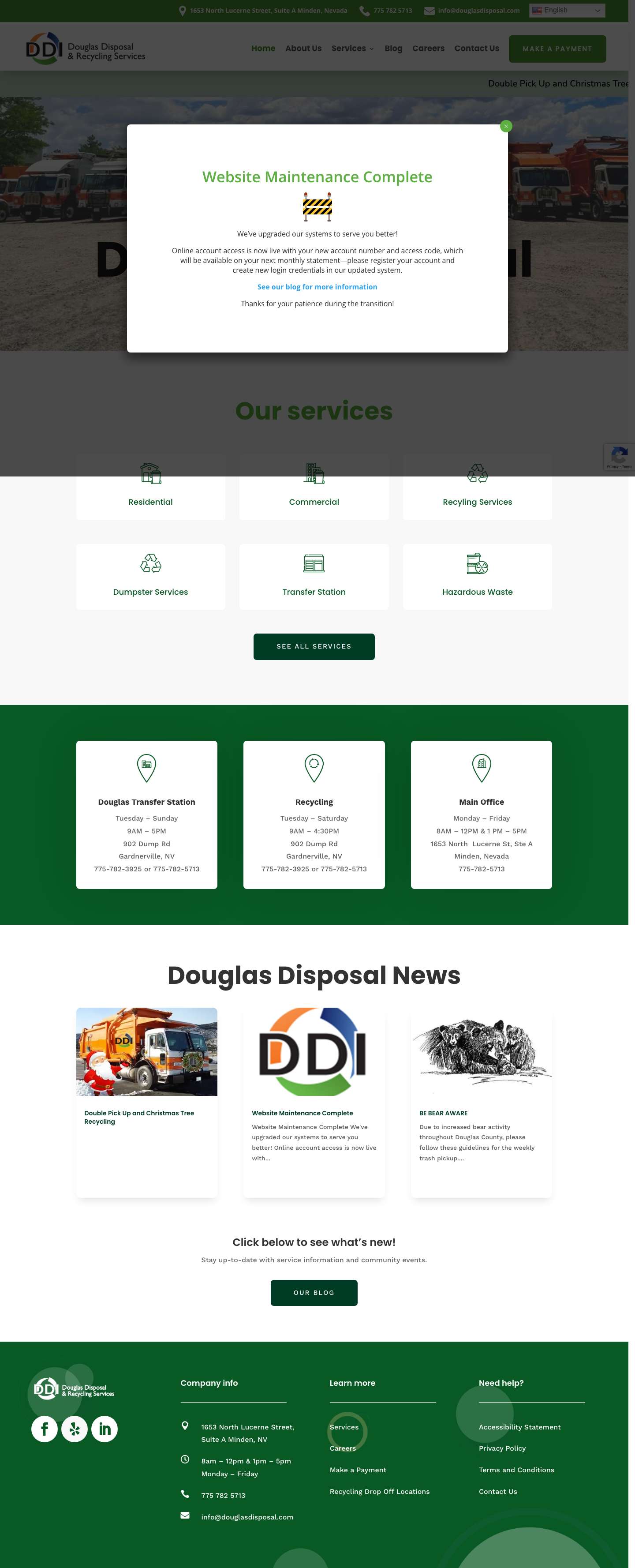 Douglas Disposal & Recycling Services - Full Screenshot