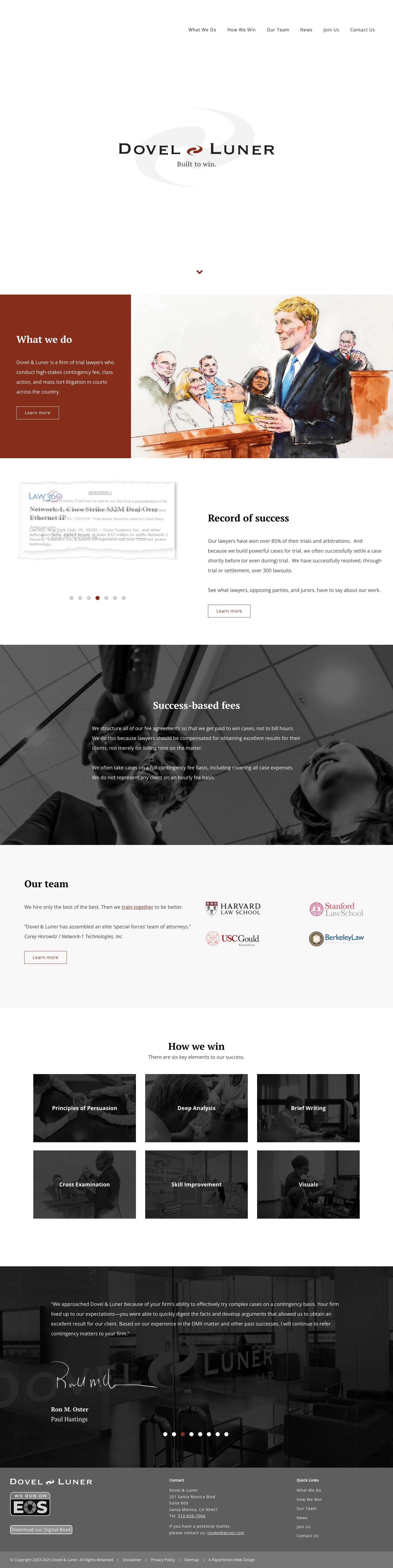 High-Stakes Plaintiffs Lawyers | Dovel & Luner - Full Screenshot