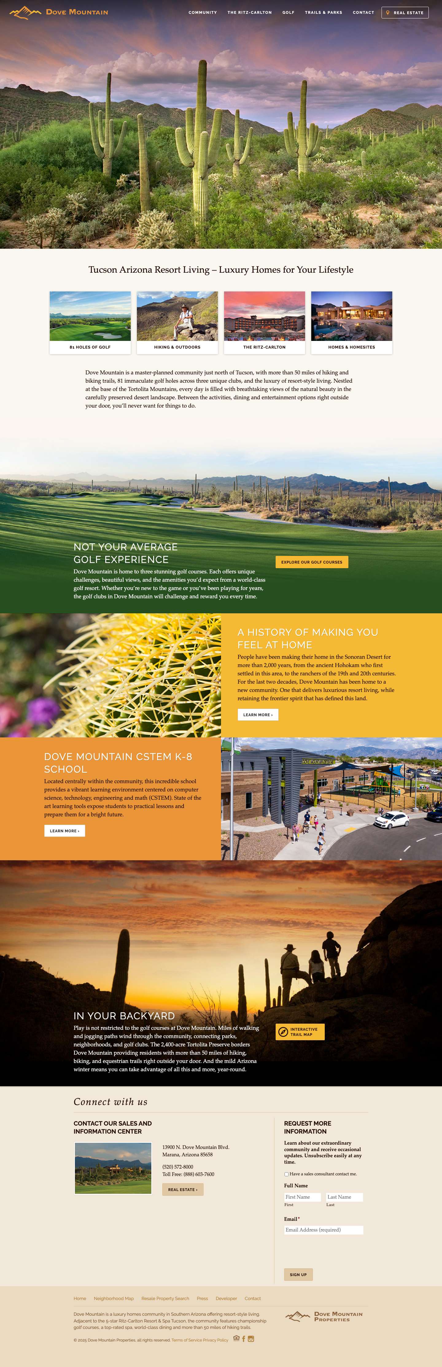 Dove Mountain | Golf Course Homes | Luxury Home Builders - Full Screenshot