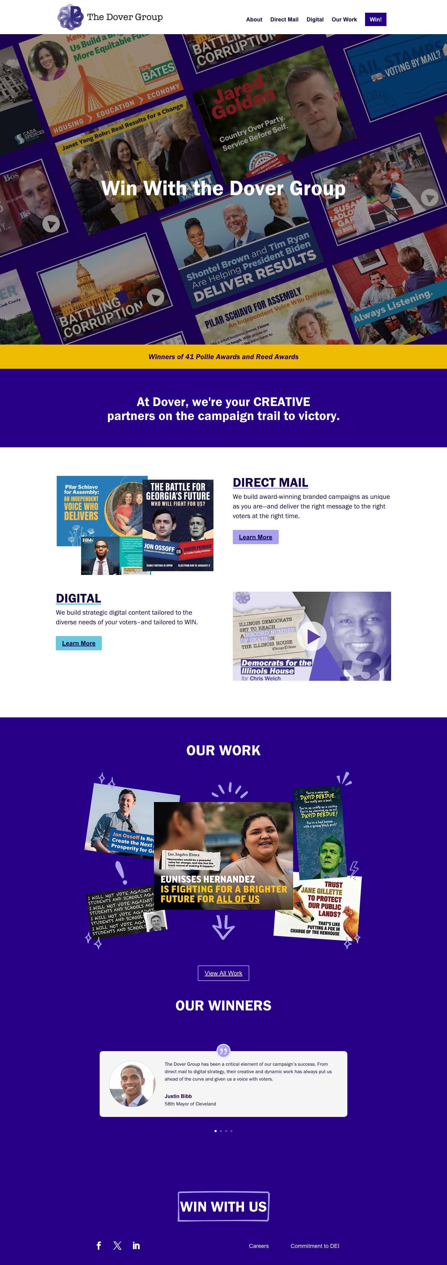 The Dover Group - Democratic Direct Mail and Digital - Full Screenshot