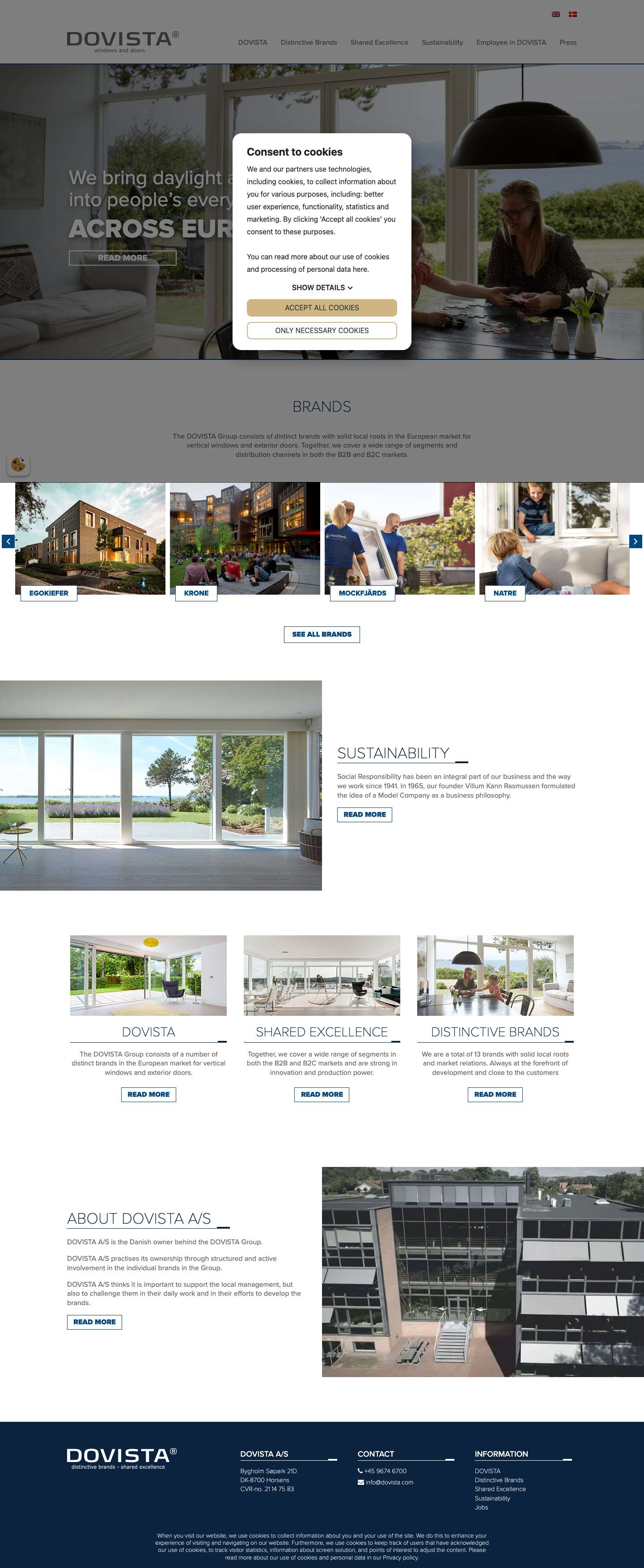 Welcome - DOVISTA A/S - Full Screenshot