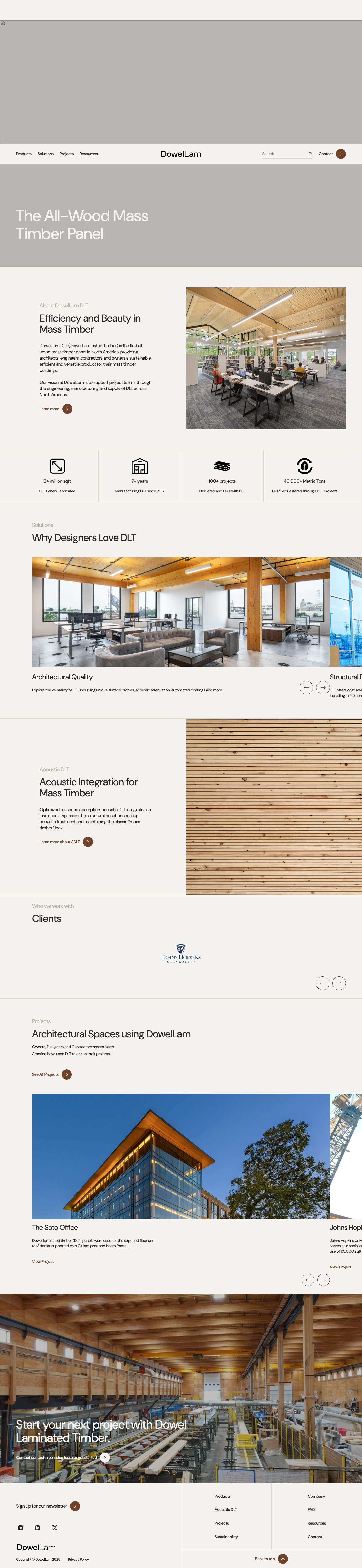 Dowel Laminated Timber (DLT) – Sustainable Mass Timber Panels - Full Screenshot