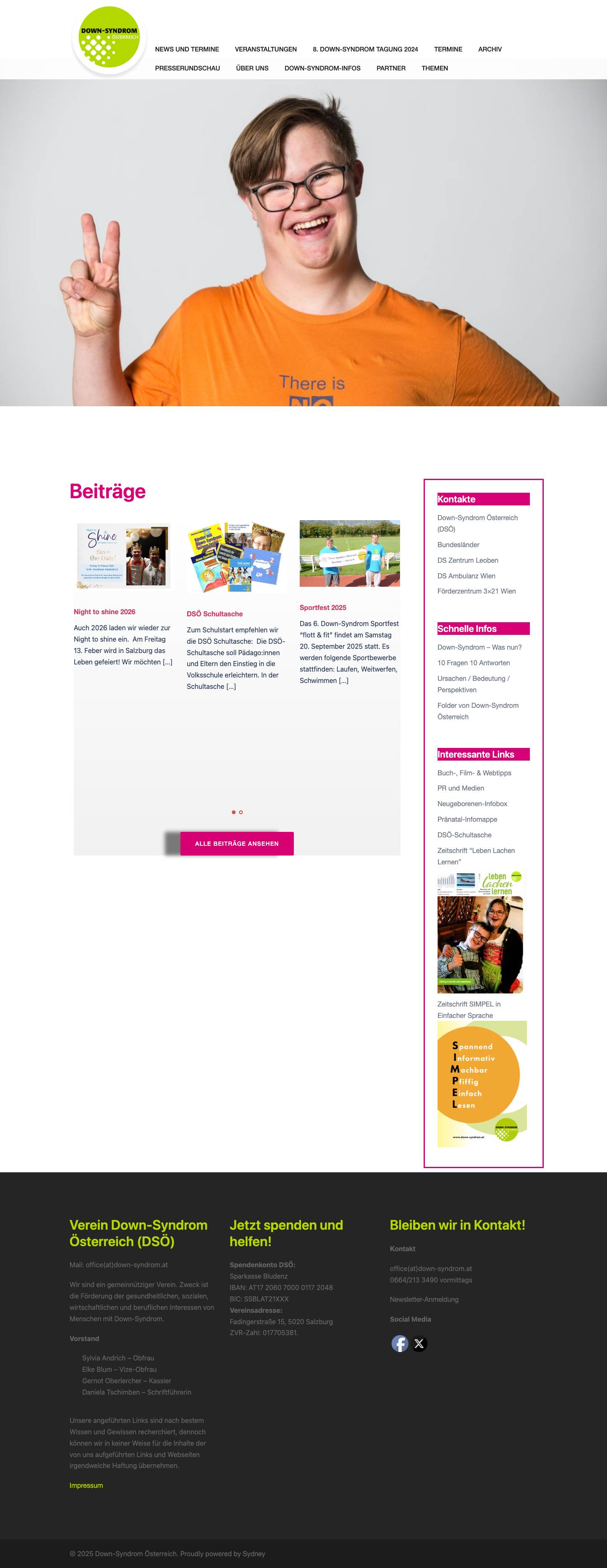 Down-Syndrom Österreich – Informationen zum Thema Down-Syndrom - Full Screenshot